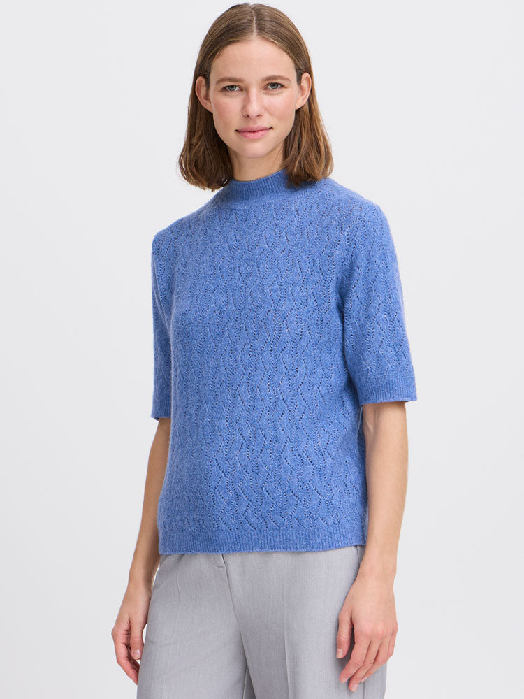 B Young ByMiffa Short Sleeve Jumper Blue