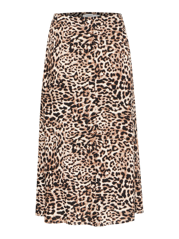 B Young ByMMJoella Midi Skirt Birch Leopard