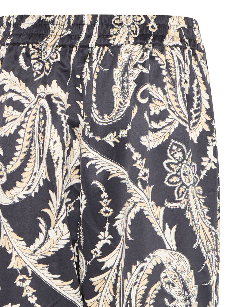 B Young ByFlair Trousers Black Paisley