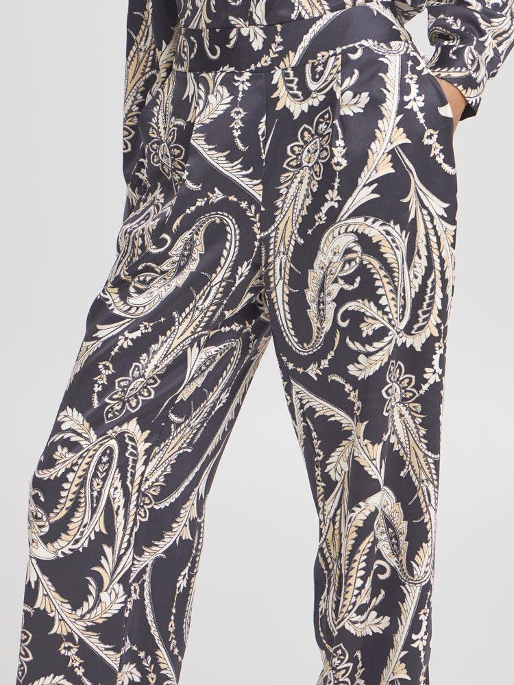 B Young ByFlair Trousers Black Paisley