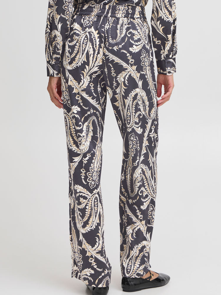 B Young ByFlair Trousers Black Paisley