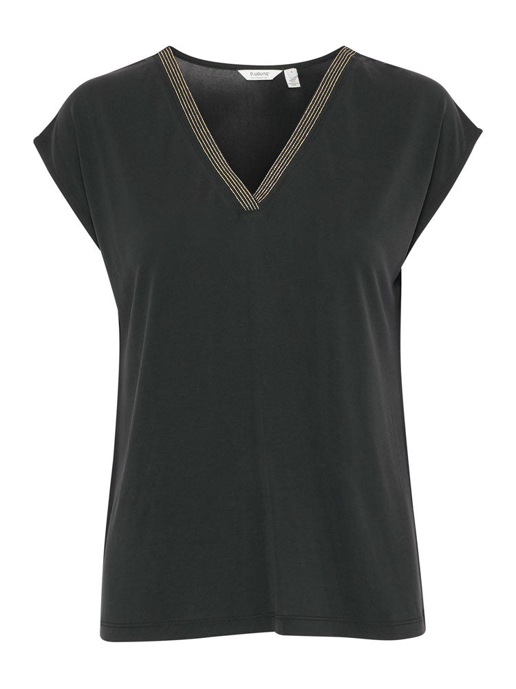 B Young ByPerl T-Shirt with Neck Detail Black