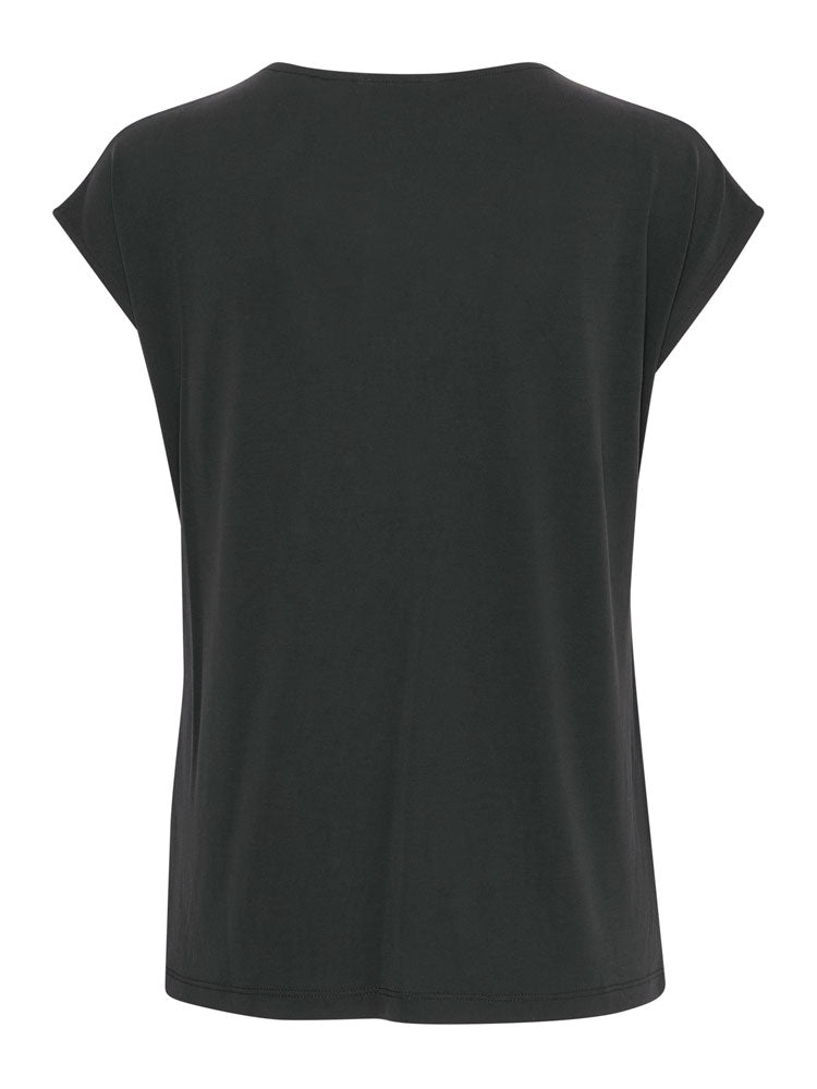 B Young ByPerl T-Shirt with Neck Detail Black