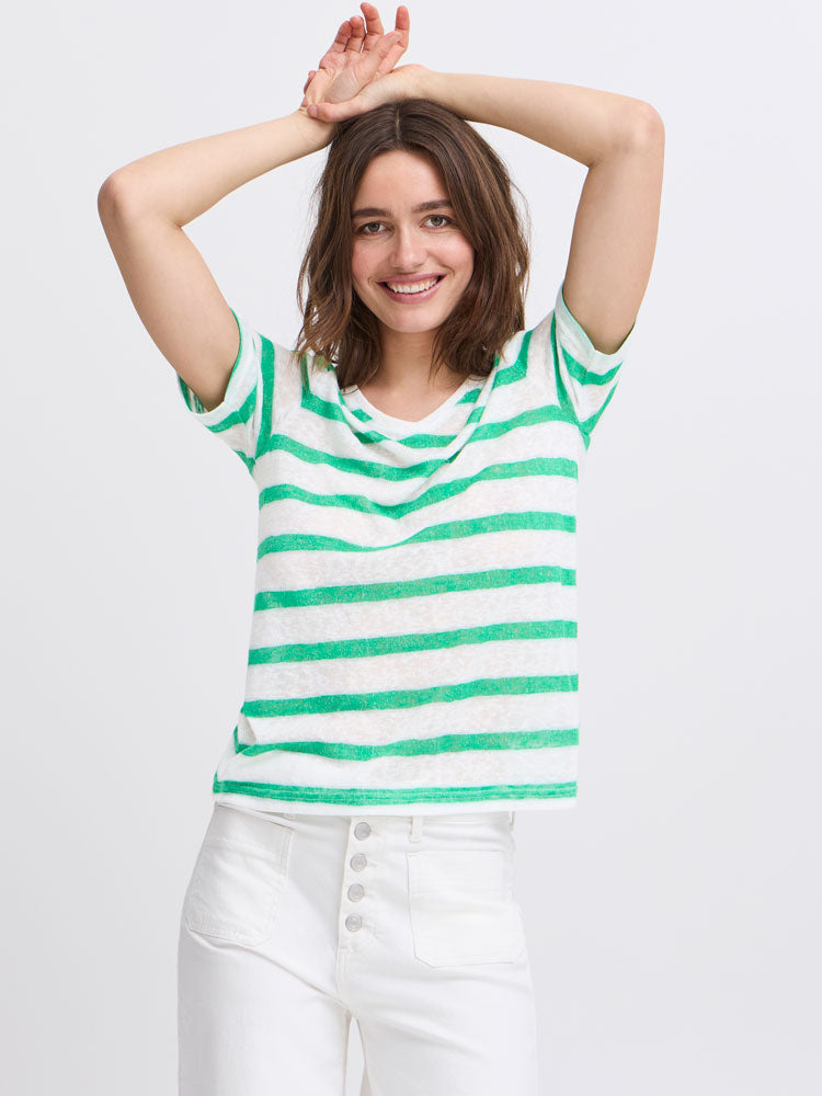 B Young BySakia Stripe T-Shirt Jelly Bean Mix