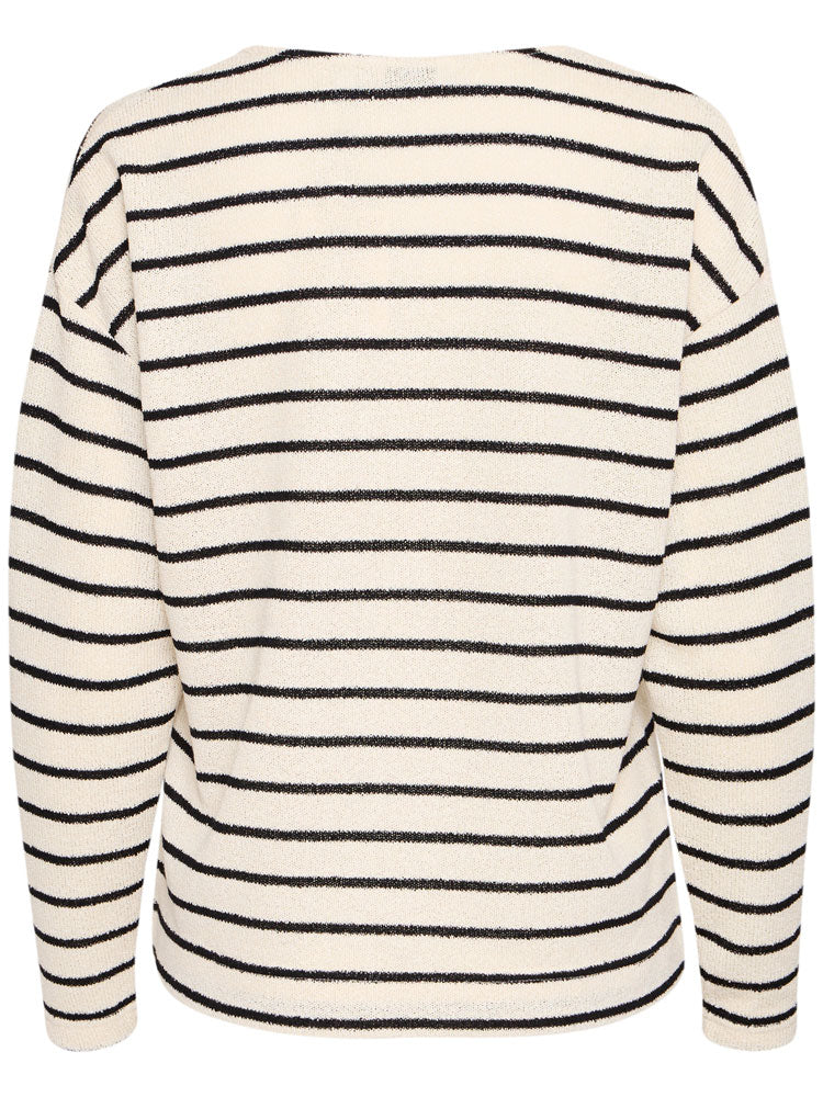 B Young BySif Stripe Jumper Birch Mix