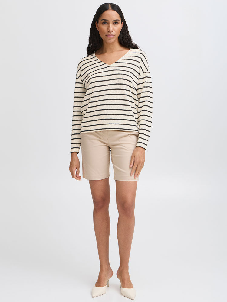 B Young BySif Stripe Jumper Birch Mix