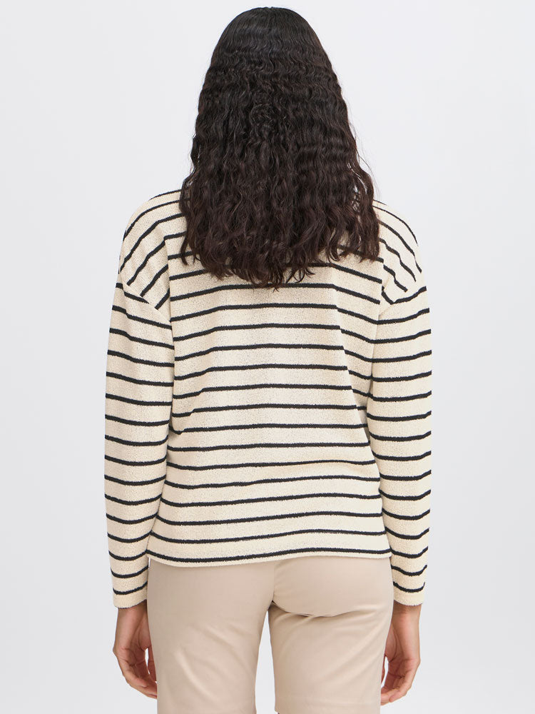 B Young BySif Stripe Jumper Birch Mix