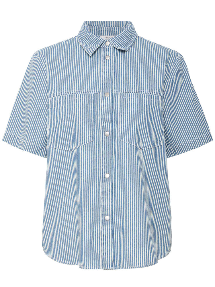 B Young ByLaro Shirt Blue Stripe Denim