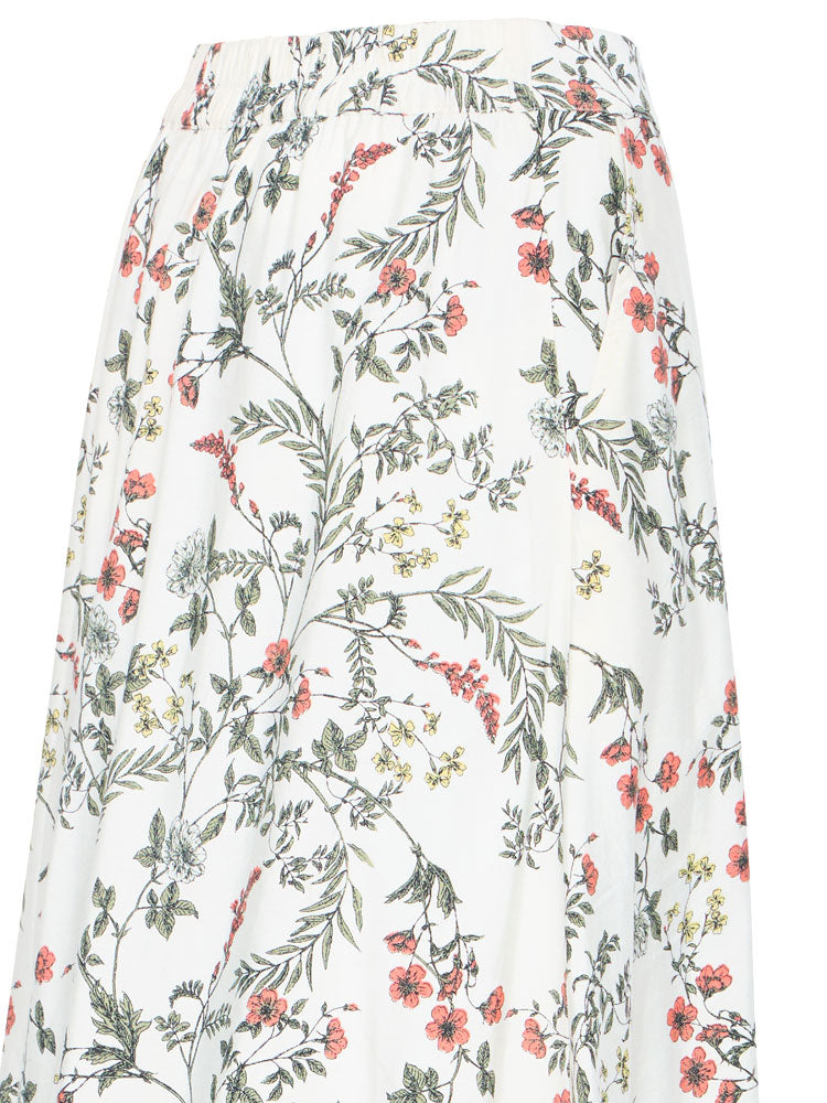 B Young ByImilda Midi Skirt Birch Flower Mix