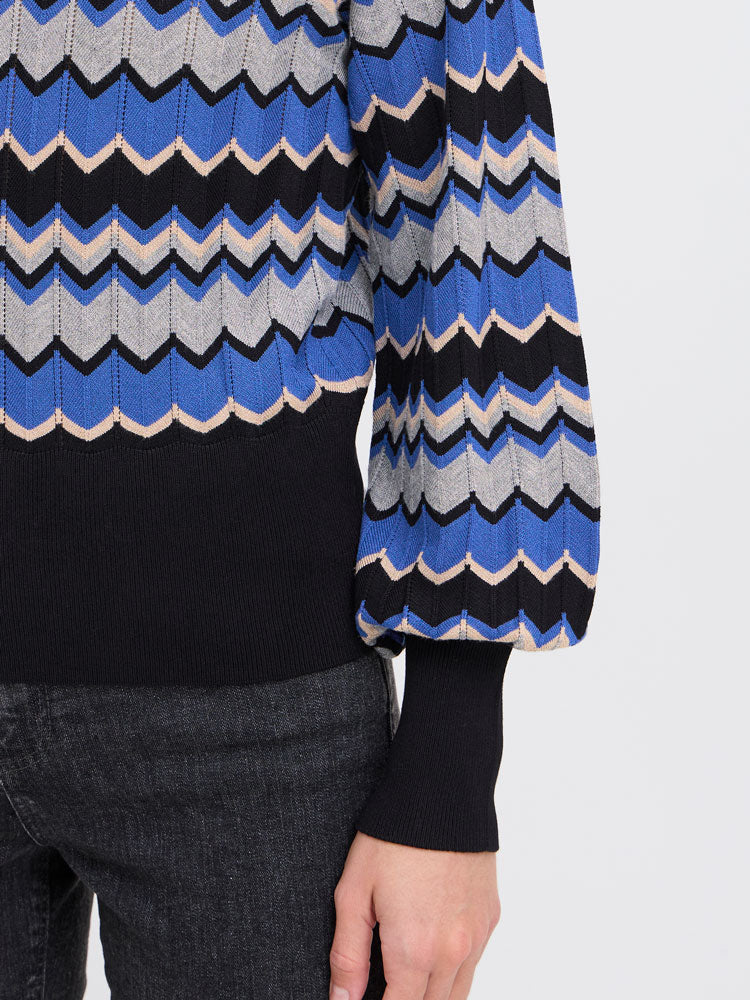 B Young ByMMorla Zigzag Jumper Blue