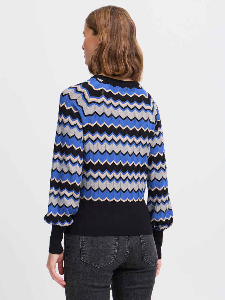 B Young ByMMorla Zigzag Jumper Blue