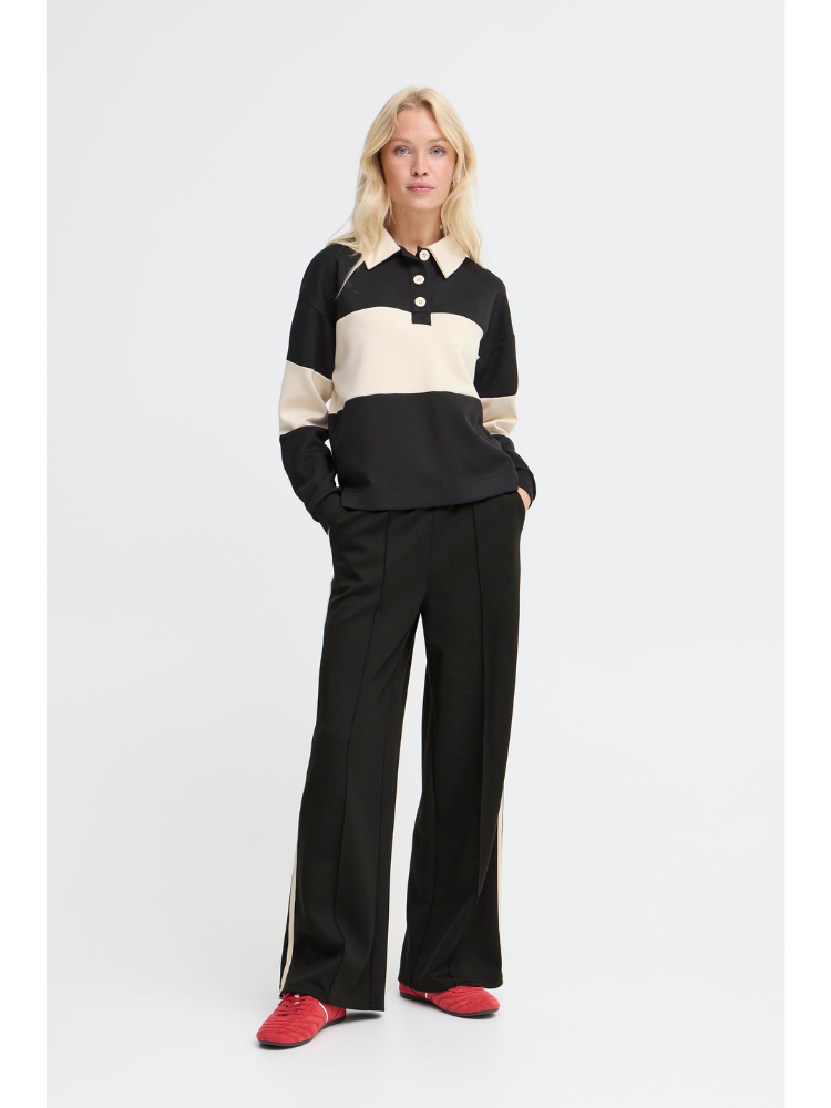 B Young ByPusti Side Stripe Pants Meteorite