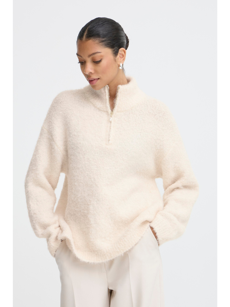 B Young ByOmantha Half Zip Jumper Birch
