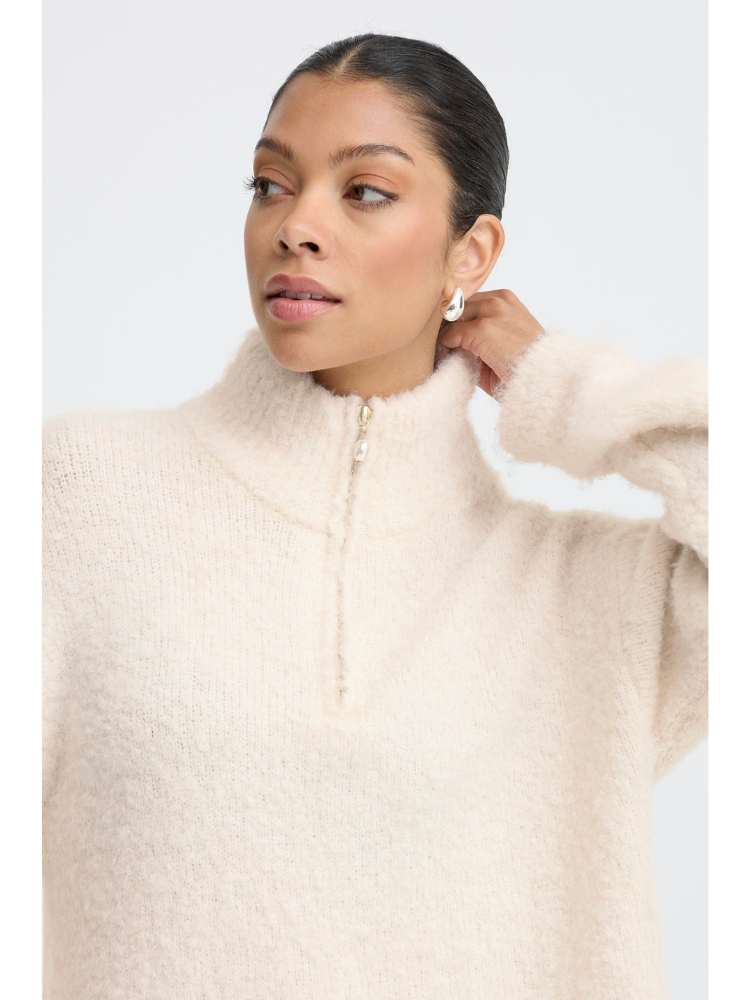 B Young ByOmantha Half Zip Jumper Birch