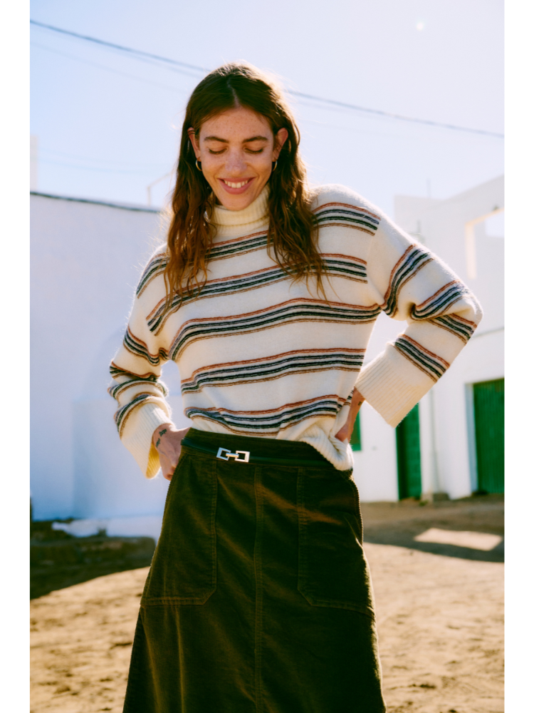 B Young ByMonna Stripe Jumper Birch