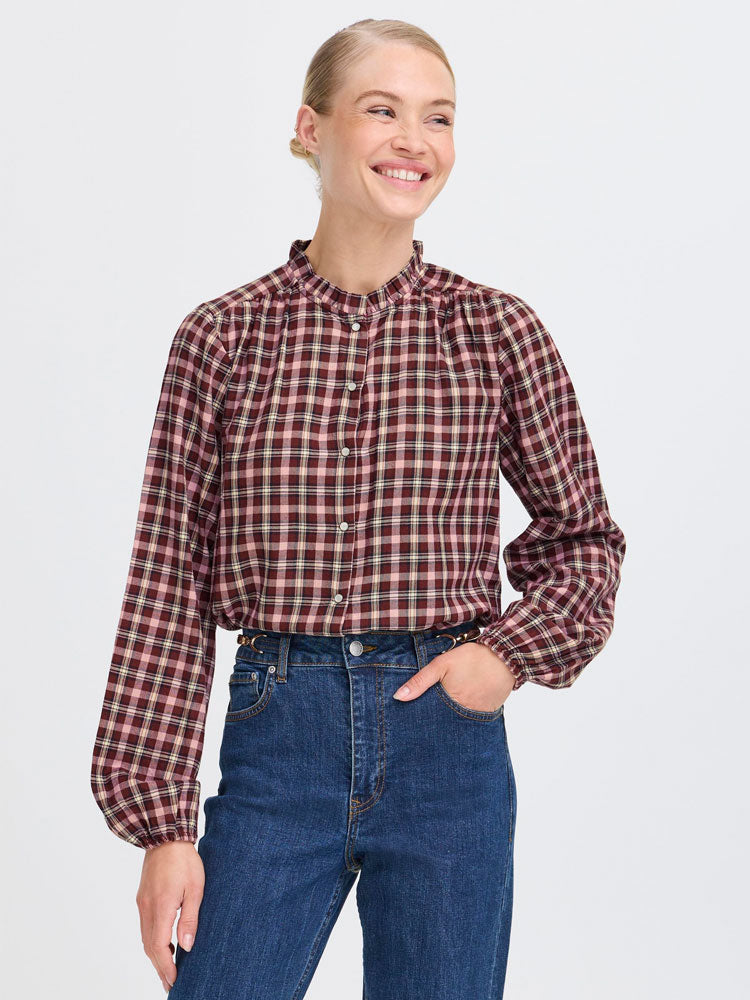 B Young ByIflana Shirt Check Print