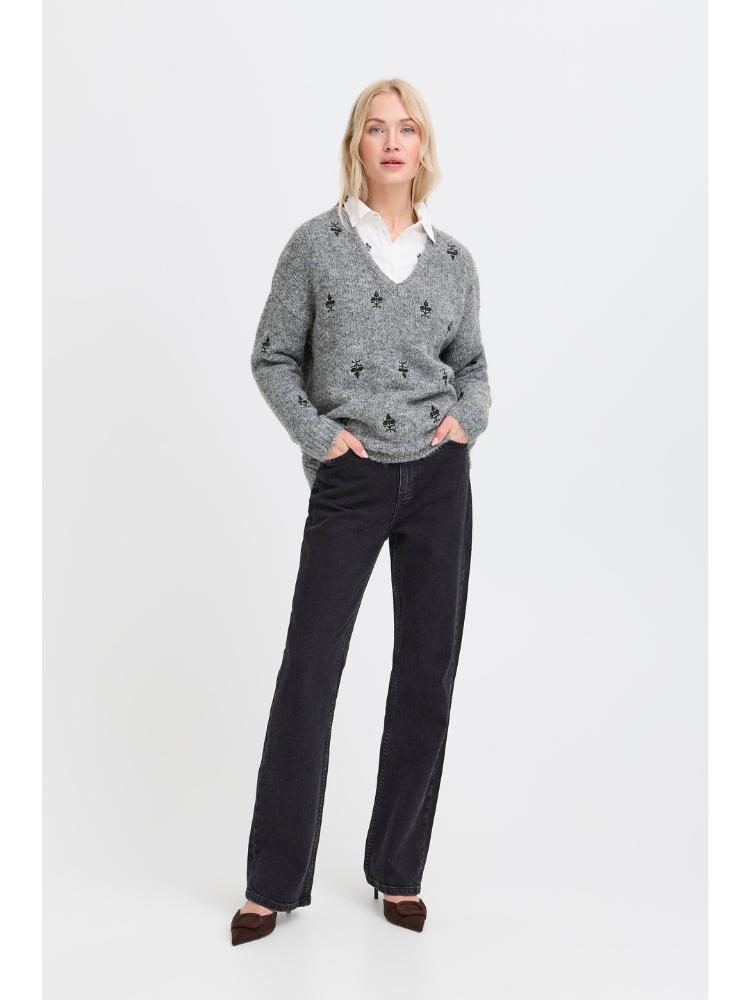 B Young ByMillers Embellished Jumper Grey