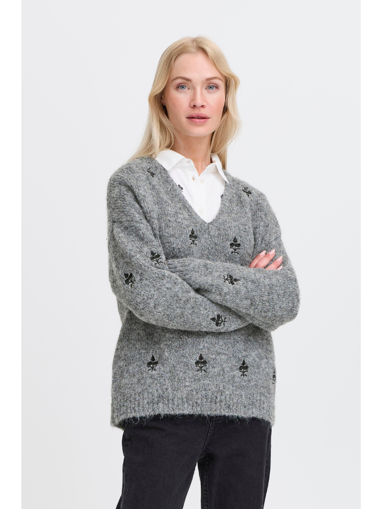 B Young ByMillers Embellished Jumper Grey