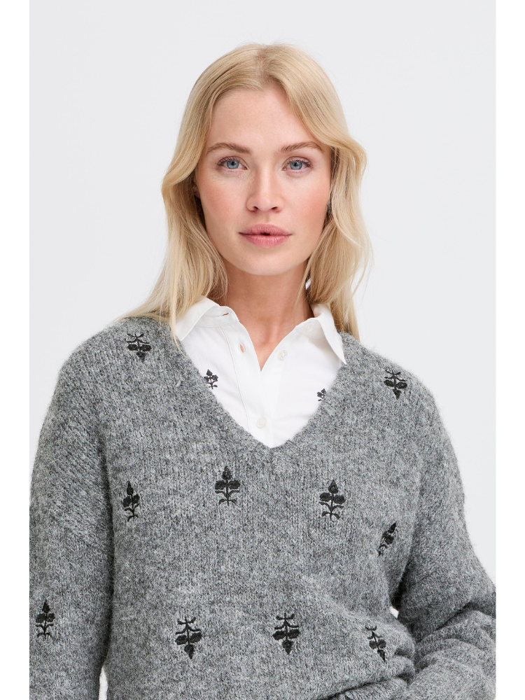 B Young ByMillers Embellished Jumper Grey