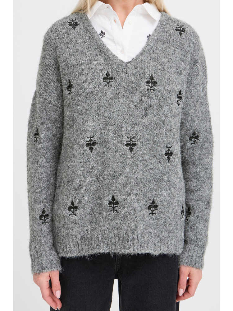 B Young ByMillers Embellished Jumper Grey