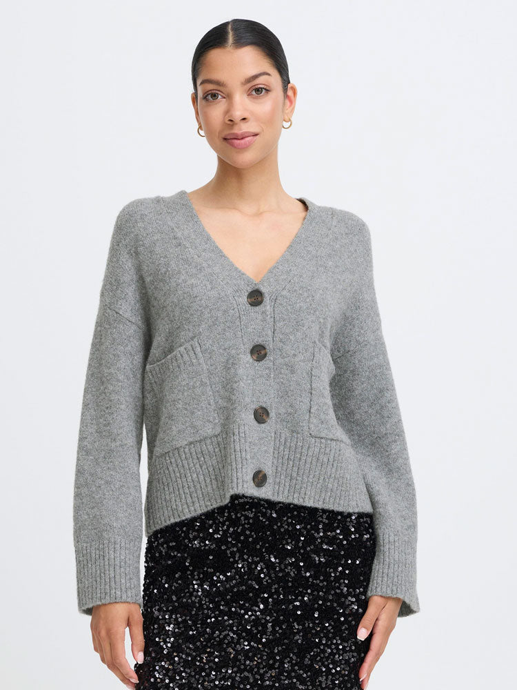 B Young ByOtti Cardigan Grey