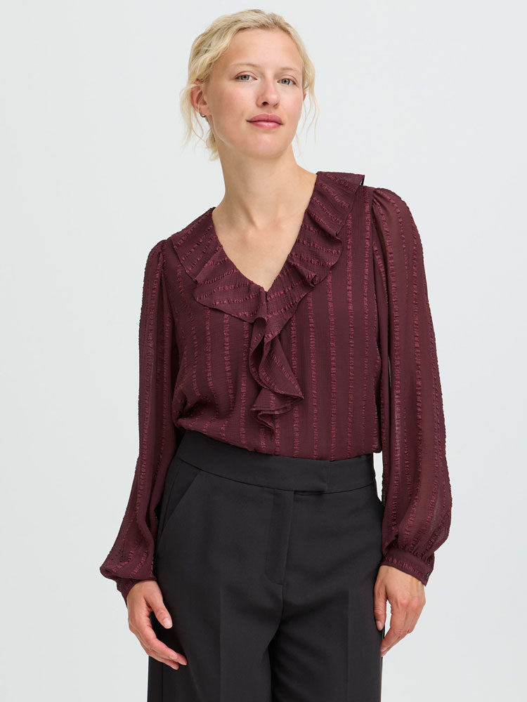 B Young ByHevina Blouse Maroon