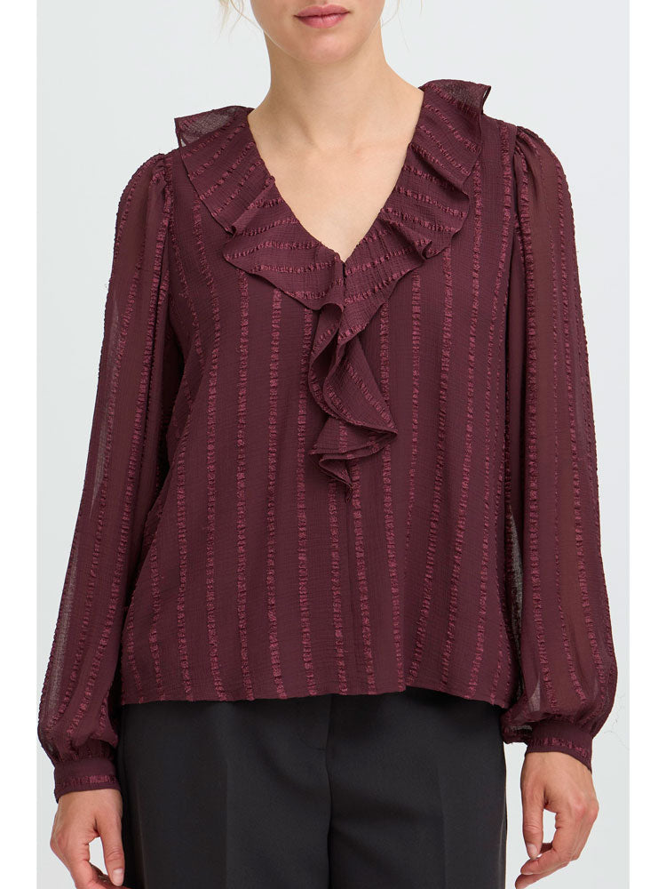B Young ByHevina Blouse Maroon