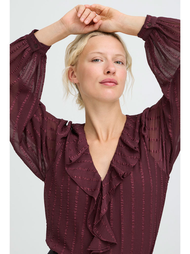 B Young ByHevina Blouse Maroon