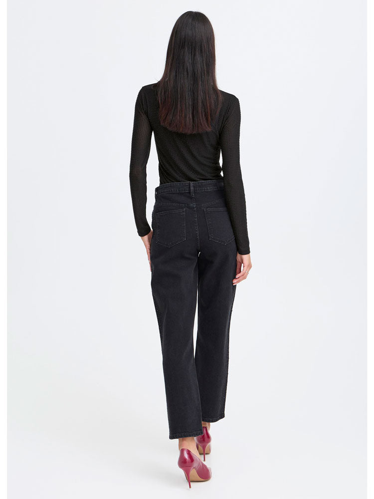 B Young ByPavlina Mesh Diamante Studded Top Meteorite