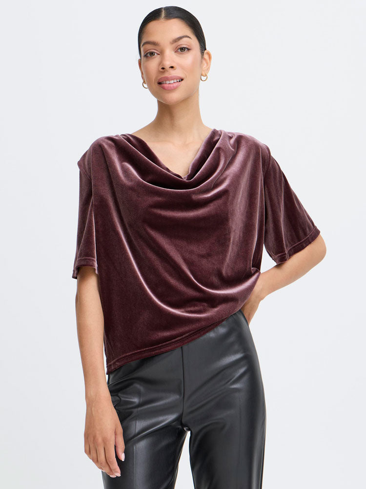 B Young ByPerlina Draping Blouse Fudge