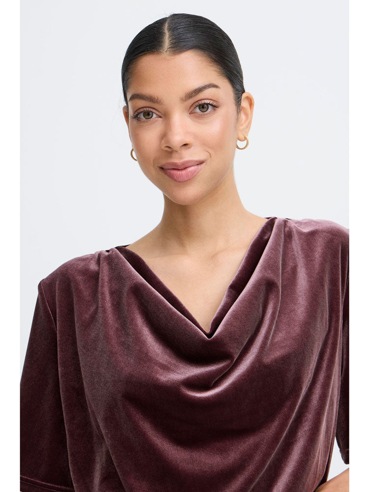 B Young ByPerlina Draping Blouse Fudge