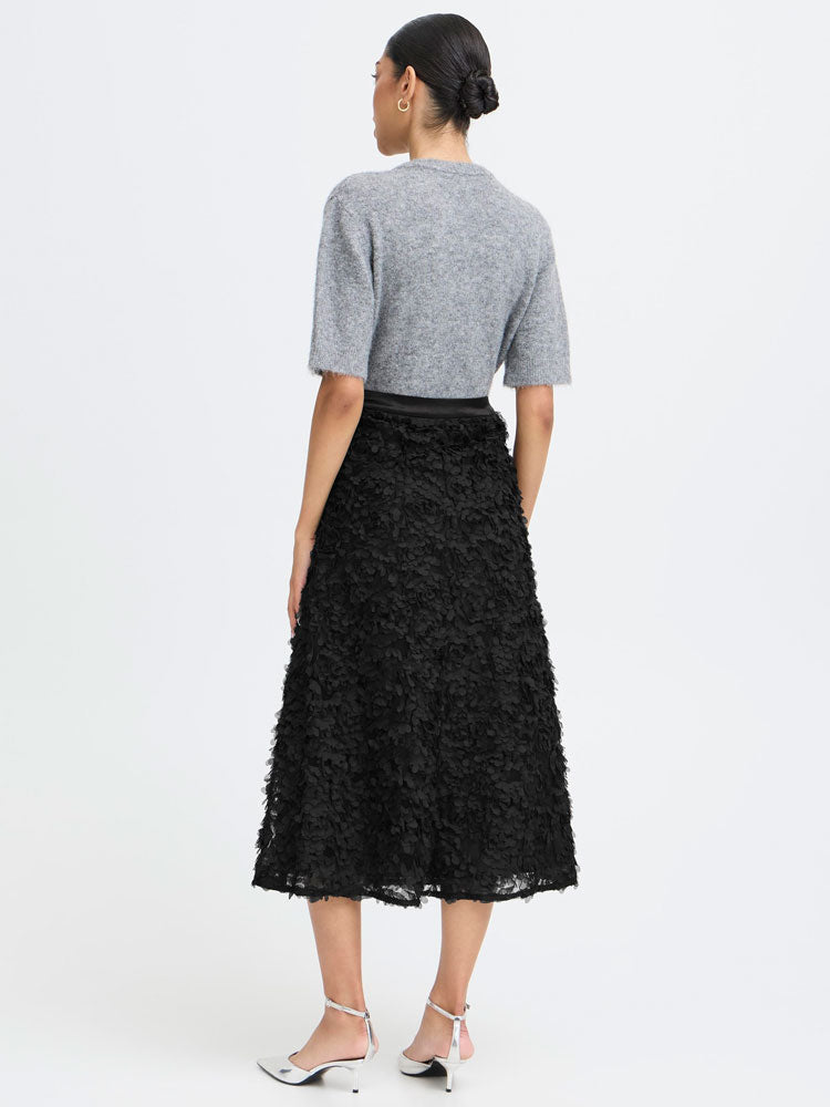 B Young ByRosalinda Textured Skirt Black