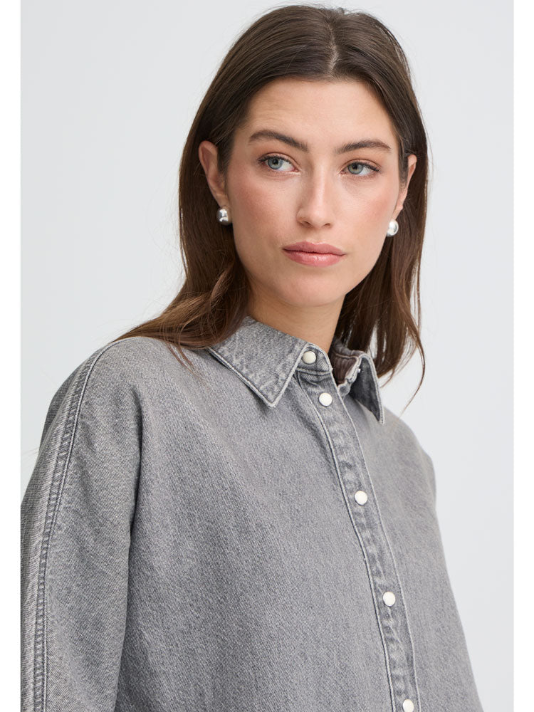 B Young ByKimu Shirt Mid Grey Denim
