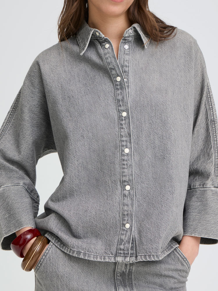 B Young ByKimu Shirt Mid Grey Denim