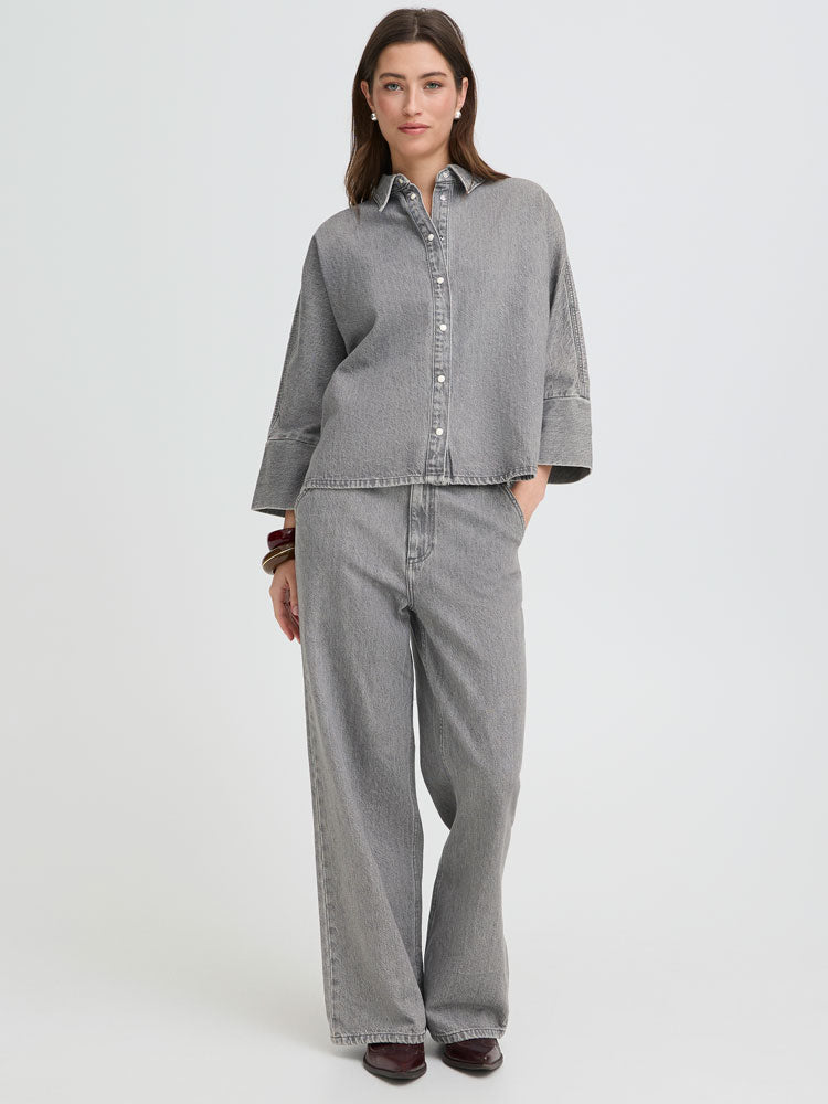 B Young ByKimu Shirt Mid Grey Denim