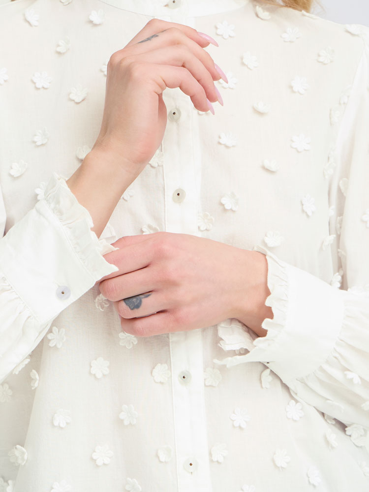 B Young ByIsabeau Flower Shirt Marshmallow