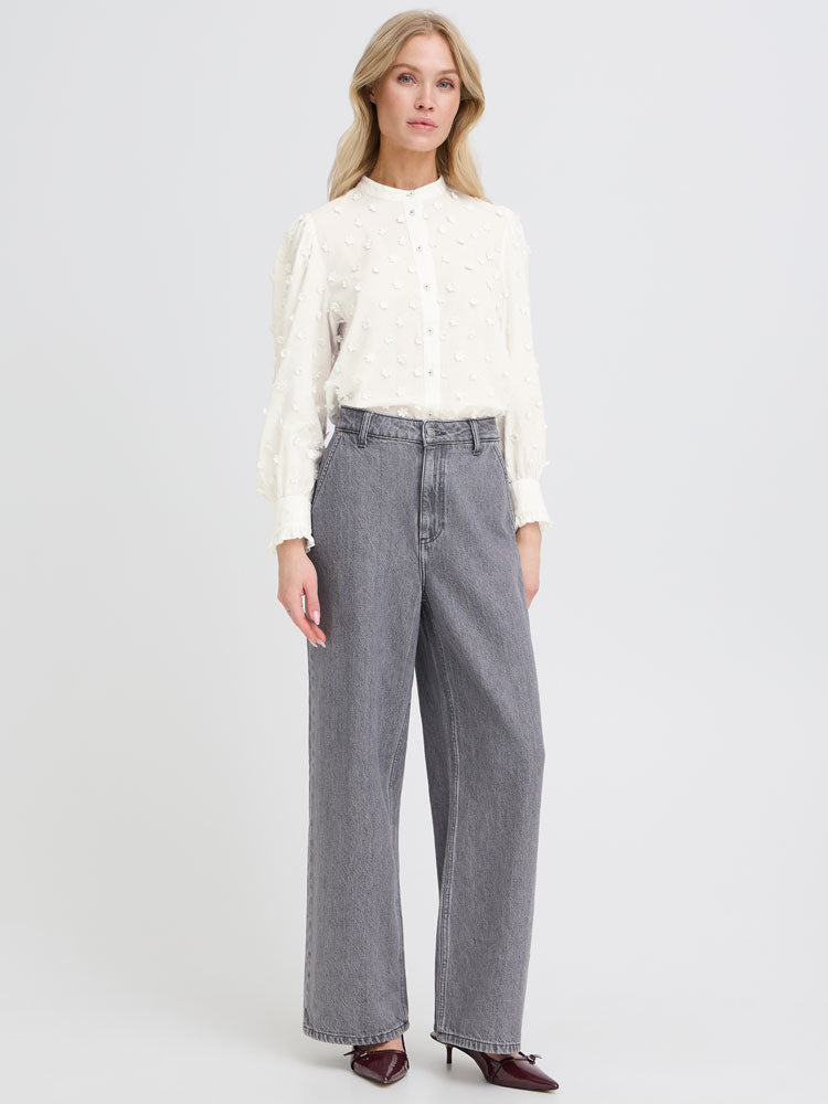 B Young ByIsabeau Flower Shirt Marshmallow