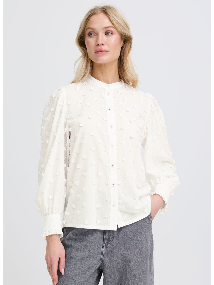 B Young ByIsabeau Flower Shirt Marshmallow