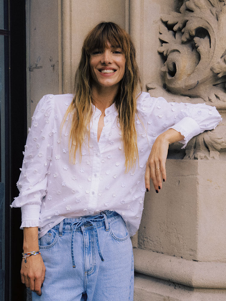 B Young ByIsabeau Flower Shirt Marshmallow