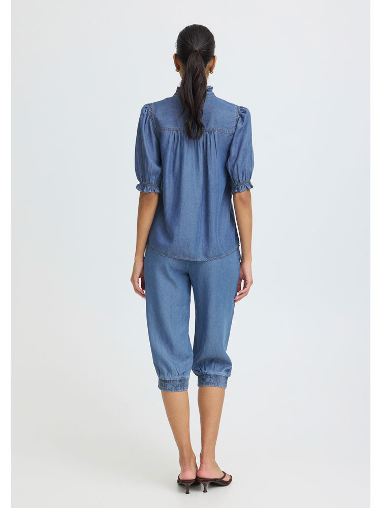 B Young ByKosmo Blouse Mid Blue Denim
