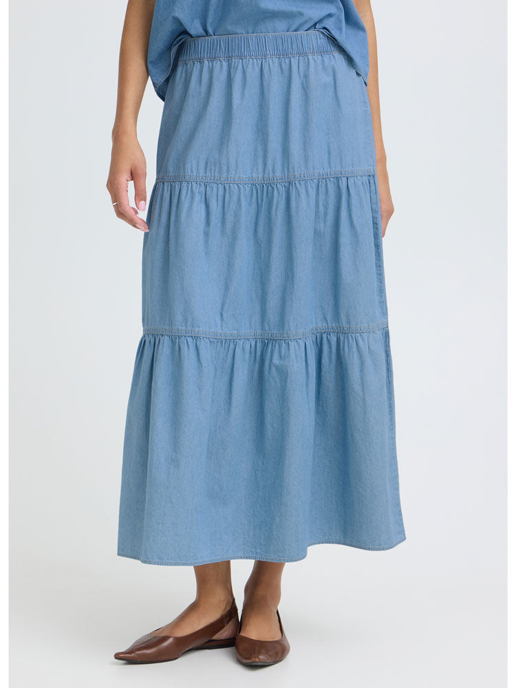 B Young ByKashe Skirt Light Blue Denim