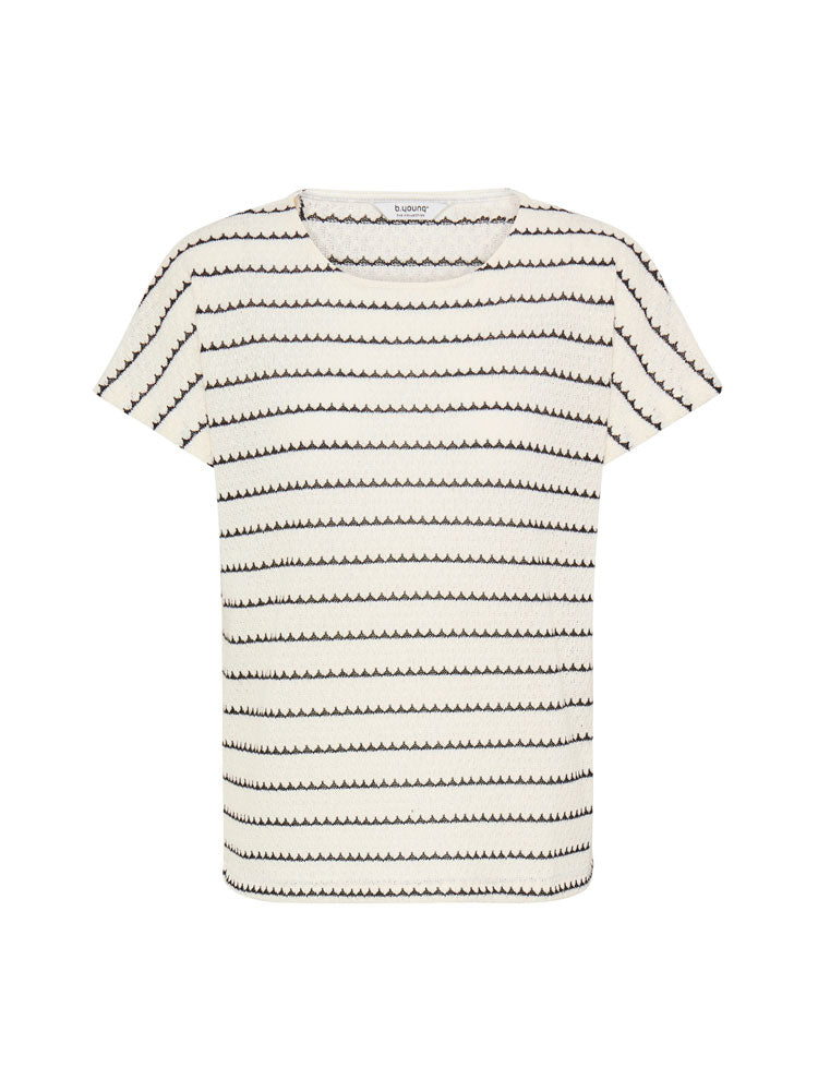 B Young BySiv Boat Neck Tee Cream
