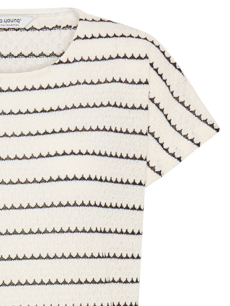 B Young BySiv Boat Neck Tee Cream