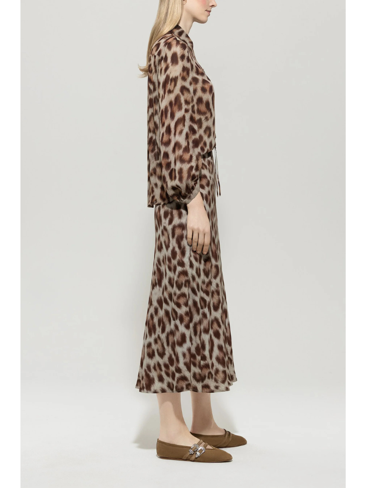 Luisa Cerano Animal Print Blouse Brown