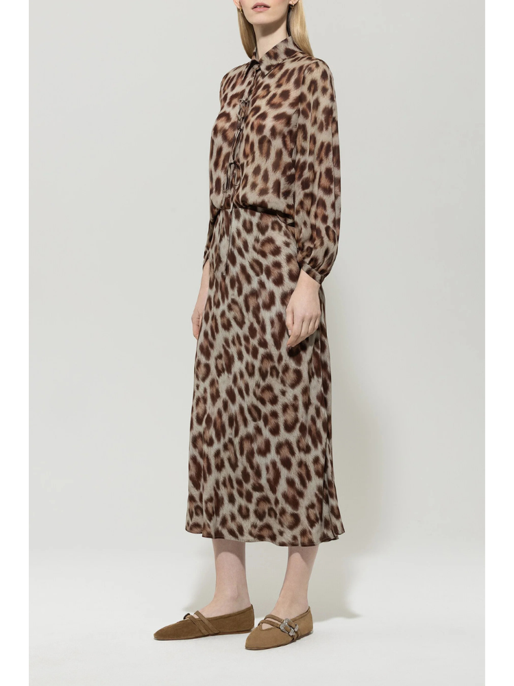 Luisa Cerano Animal Print Blouse Brown
