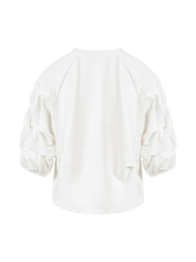 Coster Copenhagen Blouse with Puffy Sleeves Off White