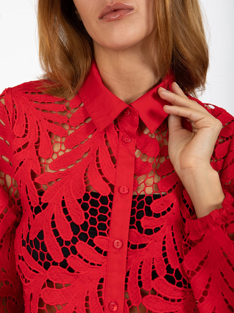 Coster Copenhagen Lace Shirt Scarlet Red