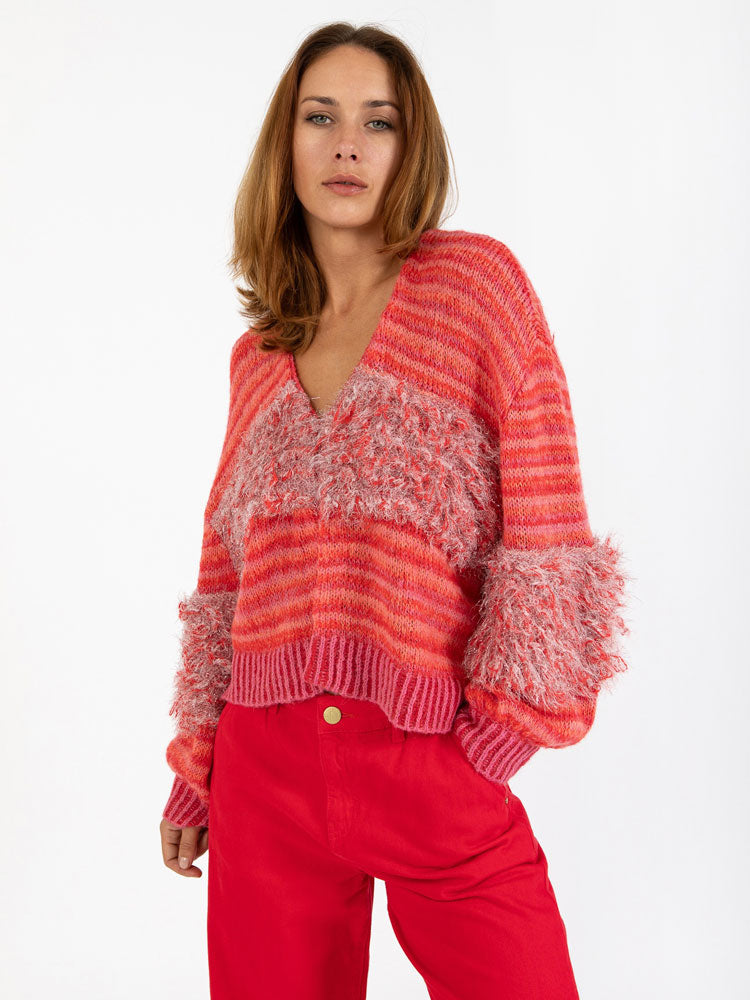 Coster Copenhagen Textured Knit Cardigan Red