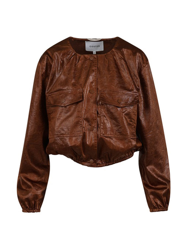 Coster Copenhagen Shiny Bomber Cognac Brown