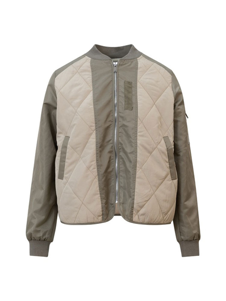 Coster Copenhagen Quilted Bomber Jacket Army Mix